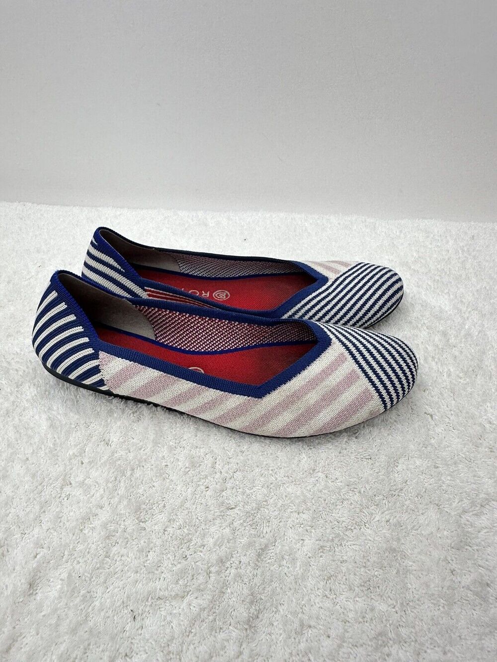 Rothy's stripe Blue Red Pink White Women Size 11 Rare Retired